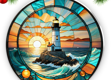 Lighthouse Christmas Ornaments - Coastal Lighthouse Gifts for Lovers - 2024 Keepsake Home Holiday Present Ideas