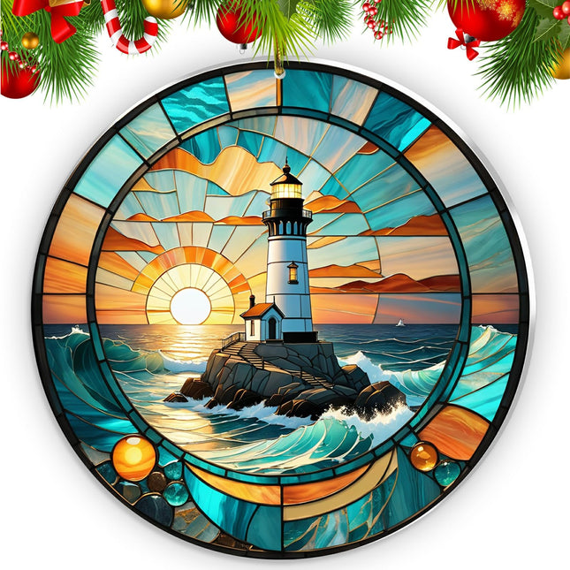 Lighthouse Christmas Ornaments - Coastal Lighthouse Gifts for Lovers - 2024 Keepsake Home Holiday Present Ideas