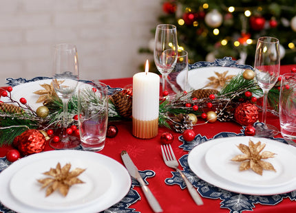 HunnmingRe Christmas Snowflake Placemats Set of 6 Blue Snowflake Table Mats