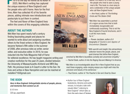Here in New England: Unforgettable Stories of People, Places, and Memories That Connect Us All.