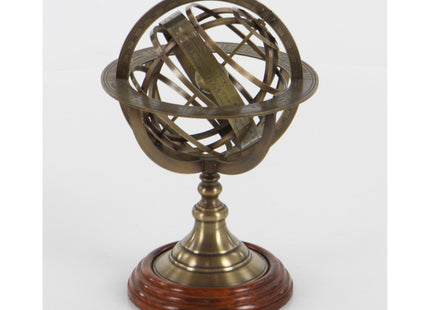 Vinatge Engraved Brass Tabletop Armillary Nautical Sphere Globe