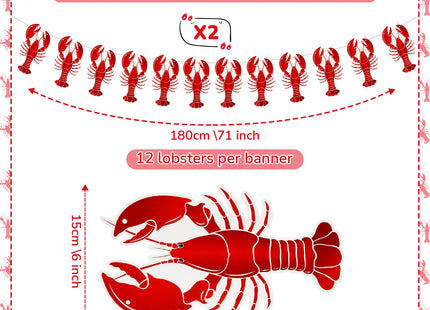 Flutesan 2 Pcs Crawfish Tablecloth 2 Pcs Lobster Banner Boil Party Decor