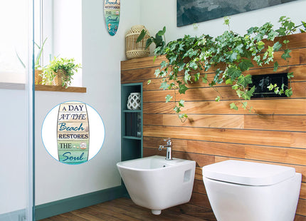 Coastal Beach Wall Decor Sign for Bathroom Decorations, Novel Style