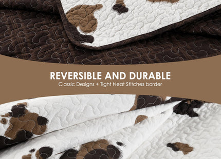 QuiltEase Cabin Cow Quilts Queen Size - 100% Cotton Western Bedding Set