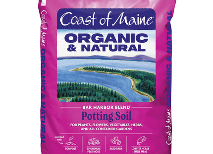 Coast of Maine Organic & Natural Bar Harbor Blend Potting Soil - Organic Soil w/Perlite for Enhanced Drainage & Aeration - for Flowers, Herbs & Veggies, Floral Baskets & Container Gardening (16 QT)