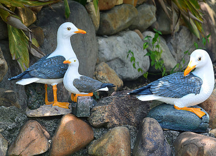 Teaeeno Real Seagull Decoration,Seagull Statue Outdoor Decoration,Seabird Decoration,Seagull Figurine Coastal Garden Decor,Bird Statue Nautical Beach Sculpture,Perfect for Home Garden,Terrace,Yard Art