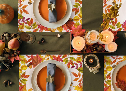 HSDSH 50 Pack Maple Leaves Fall Paper Placemats,16x 11 Inch Autumn Maple Placemat Thanksgiving Autumn Disposable Table Mats for Harvest Party Kitchen Dining Table Decoration