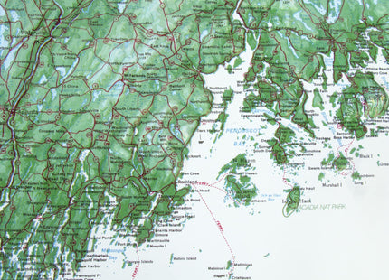 3D Maine Raised Relief Map | Topographic Wall Map, Feel the Terrain | 22.5" x 32.5" | USGS Topographic Data | Vacuum-Formed | Hubbard Scientific