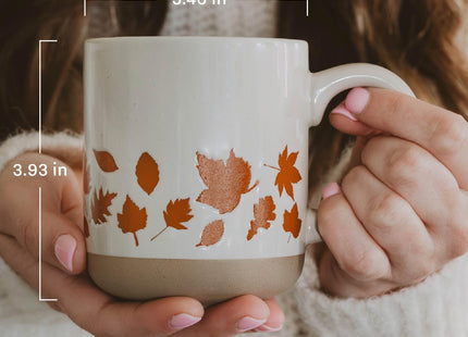 Sweet Water Decor Fall Leaves Coffee Mug, 14oz Stoneware Cute Autumn Cup