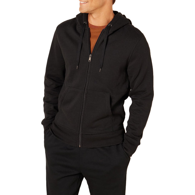 Amazon Essentials Men's Full-Zip Hooded Fleece Sweatshirt, Black, X-Large