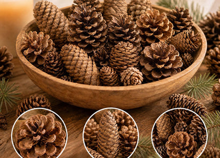 JOHOUSE 50 PCS Large Natural Pinecone Ornaments, Pine Cones Bowl Fillers