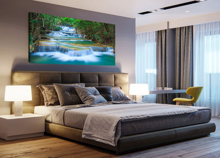 DZL Art S75275 Canvas Prints Wall Art Forest Waterfall Landscape Forest Scenery Painting Nature Wilderness Photography for Living Room Bedroom Bathroom Home Office Decor