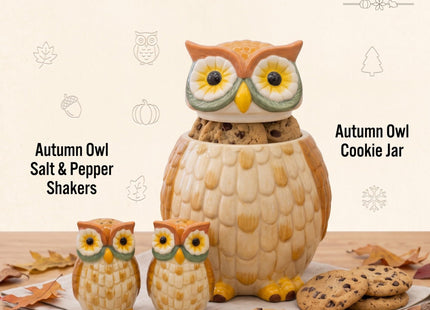 Hanna’s Handiworks Autumn Owl Salt & Pepper Shakers Set