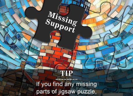 Mosaic Lighthouse Puzzles for Adults 1000 Piece, Stained Glass Beach Ocean Puzzle Hard Impossible Difficult, Colorful Lighthouse Scenic Jigsaw Puzzles Challenge
