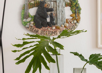 Black Bear Decorations for Home - Mama Bear Sign Bear Bottoms Welcome Home Decor Bear Cabin Wall Hanging - Wilderness Bathroom Decor Welcome Bear Sign - Bear Wall Decor Bear Pictures Wall Art