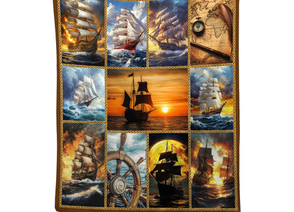 Tijuboni Nautical Sailboat Throw Blanket for Girls Boys 50"x40"