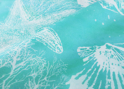Bonhause Turquoise Coastal Pillow Covers 18x18 Inch Set of 4 Beach Starfish Seashell Ocean Coral Jellyfish Pillow Cases Soft Velvet Outdoor for Sofa Couch Car Bedroom Home Decor