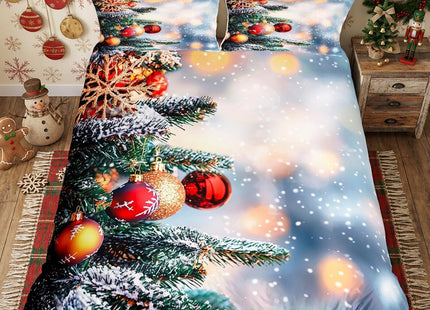 Merry Christmas Theme Bedding Set Boys Girls Santa Claus Deer Comforter Cover Kids Teens Christmas Trees Winter Xmas Theme Duvet Cover New Year Presents Home Bedroom Decor Bedding Collection, Twin