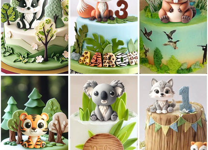 Woodland Animal Fondant Molds Cake Topper 6-count
