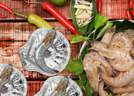 Maxdot 200 Pcs Aluminum Foil Clam Shells 3.7x3.5, Disposable Oyster Plate