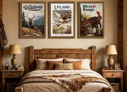 Hunting Wall Art Decor Deer Wildlife Prints Cabin Pictures 12x16x3 Unframed