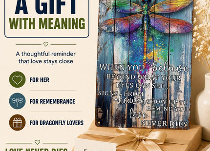 Dragonfly Wall Decor Dragonfly Decor for Home Quote Metal Sign 8x12 Inch