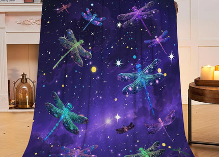 Dragonfly Throw Blanket - Soft Plush Fleece Bedding Blankets- Cozy Dragonfly Stuff Gifts for Women Girls Kids Adults 40"X50"