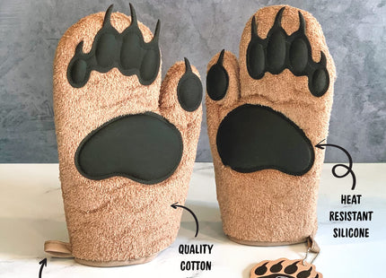 Genuine Fred Bear Hands Bear Paw Oven Mitts with Silicone Grip