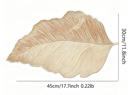 6 PCS Gold Leaf Vinyl Placemats, Nordic Light Luxury Maple Leaf Table Mats