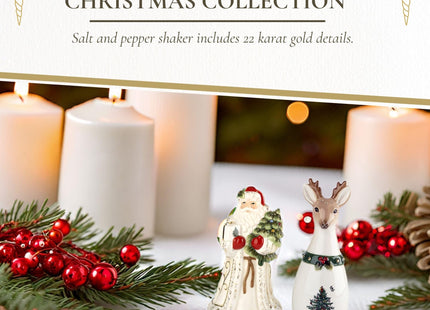 Spode Christmas Tree Santa & Reindeer Salt & Pepper Set, Set of 2