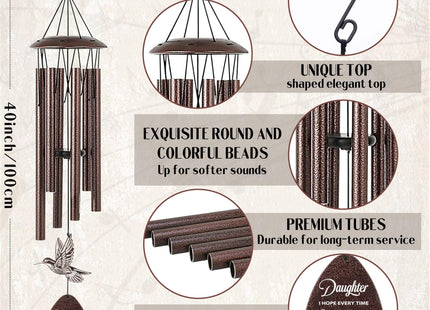 LIRAVENO Daughter Gifts Wind Chimes - Metal Hummingbird Windchimes