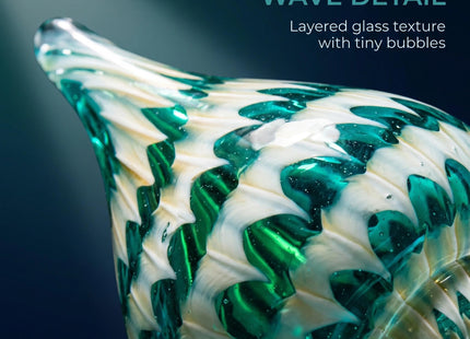 Qf Hand Blown Seashell, Beautiful Home Decor, Handmade Glass Art, Glass Conch