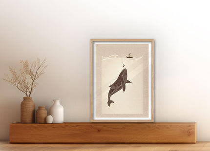 iHery 12x16in Jonah and the Whale Framed Christian Wall Art