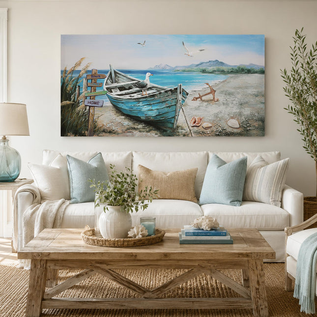 Anolyfi Nautical Wall Art Decor Coastal Artwork for Living Room 40"x20"