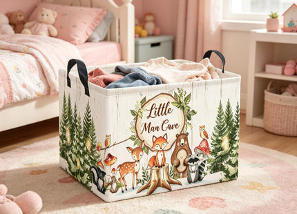 LATOGHIVE Rectangular Storage Basket, Woodland Animals