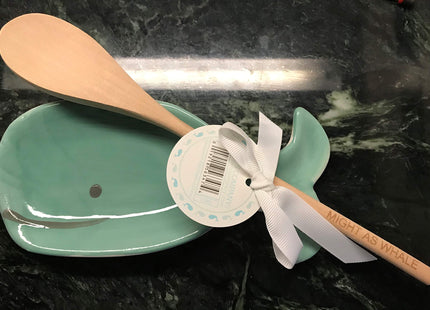 Two's Company 51282 Whale Spoon Rest with Spoon, Aqua