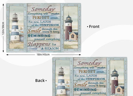 Lighthouse Placemats Set of 4 Nautical Lighthouse Table Mats Washable Place Mats for Home Party Indoor Kitchen Dining Table Decoration 12x18 Inch