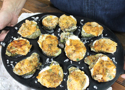 Bayou Classic 7413 Oyster Grill Pan Perfect For Grilling and Serving 12 Oysters or Clams On The Half Shell