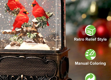 DenicMic Cardinal Snow Globe Lantern Christmas Decorations Indoor