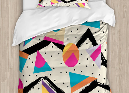 Ambesonne Winter Duvet Cover Sets, Winter Season Theme a Tree Without Leaves in The Snowy Forest and Flying Birds, Bedding Set with 2 Duvet Covers & 2 Pillowcases, 2 Pack Twin Size, Petrol Blue