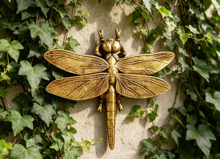 Semeid Large 3D Gold Dragonfly Wall Decor