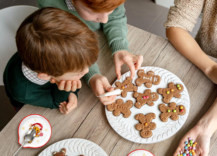 JarThenaAMCS 2Pcs 4.7inch Christmas Spoon Rest Cute Gingerbread Man Candy Snowflake Small Coffee Spoon Holder for Xmas Winter Bar Coffee Station Accessories