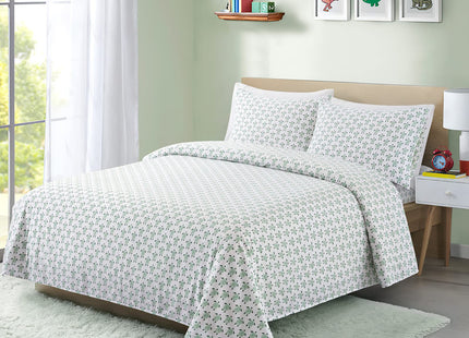 Vonty Kids Full Sea Turtle Printed Microfiber Sheet Set, 4-Piece