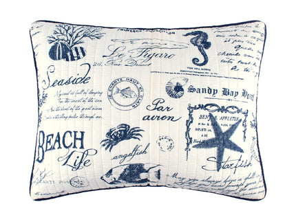 Levtex Home Beach Life King Cotton Quilt Set Navy Coastal
