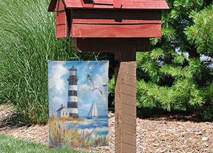 Lighthouse Seagulls Garden Flag 12x18 Inch Double Sided Beach All-Weather Polyester Outdoor Flag For Patio Lawn Yard And Garden Welcome Decor
