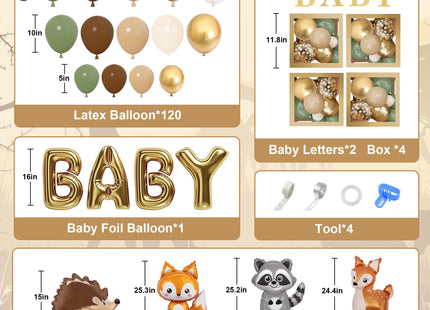 Amandir 137pcs Woodland Animals Baby Shower Decoration Boxes