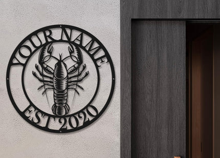 Personalized Custom Lobster Metal Wall Name Sign, Art Decor