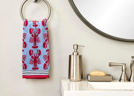 SKL Home Nautical Lobster Hand Towel Set-2pc, Reversible Jacquard, Navy