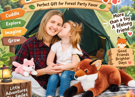 BENINY 4 Pcs Fox Stuffed Animal Set, 22 Inch Mommy Fox with 3 Babies