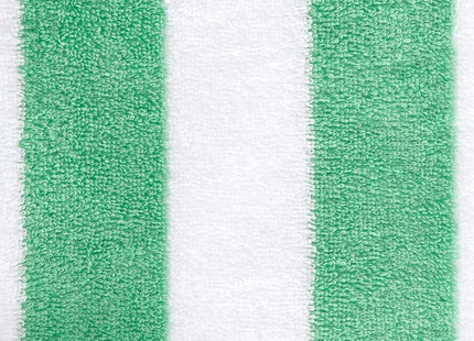 Amazon Basics Striped Beach Towels, Soft & Absorbent Pool Towel, 100% Ring-Spun Cotton, Machine Washable, Quick Dry, OEKO-TEX Certified, Large 30" x 60", Green Cabana Stripe, 2-Pack